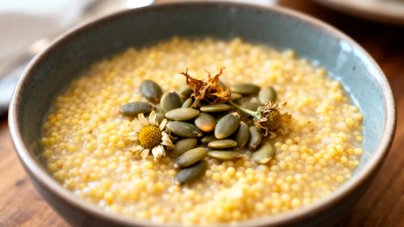 Porridge di miglio con semi di zucca e camomilla"