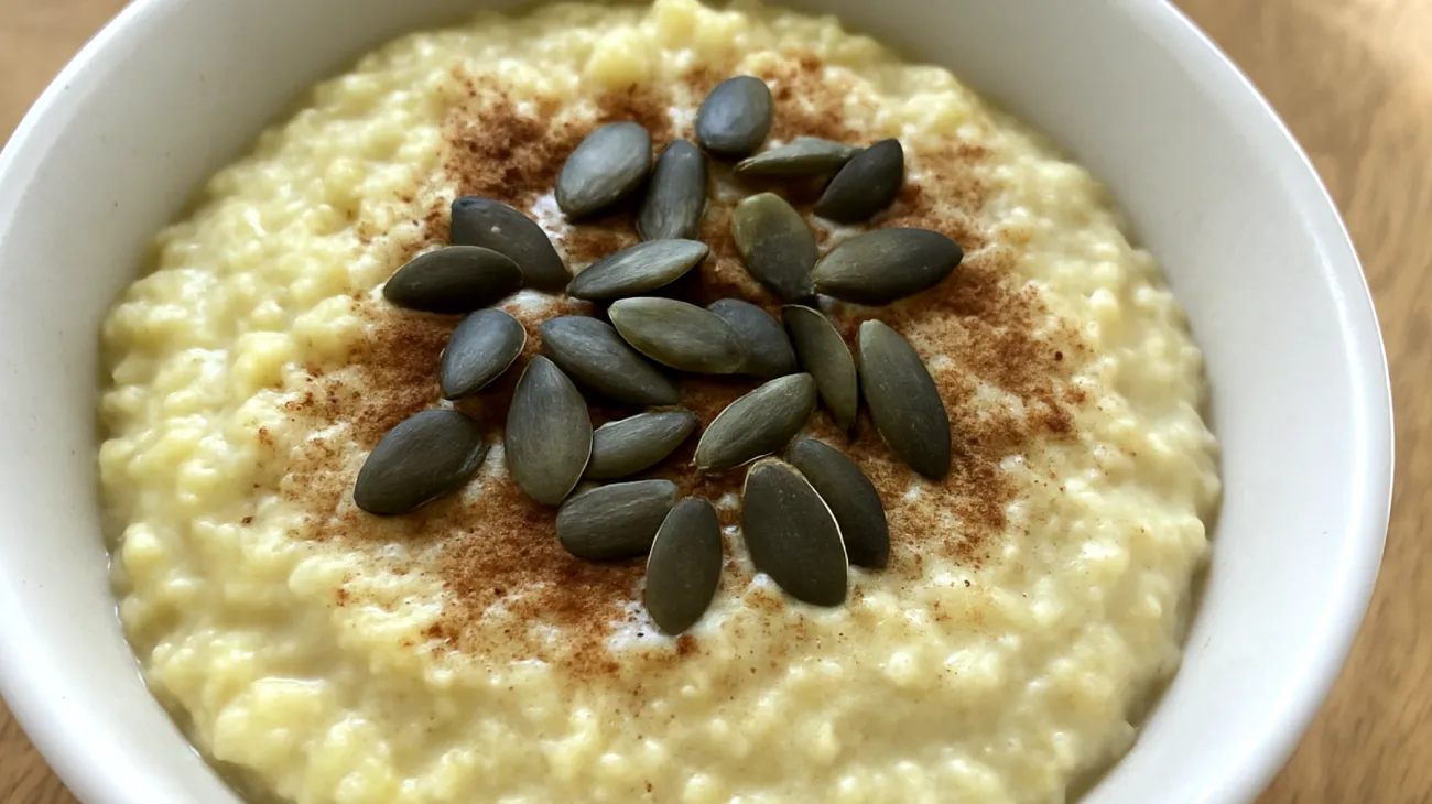 Porridge di miglio con semi di zucca e cannella"