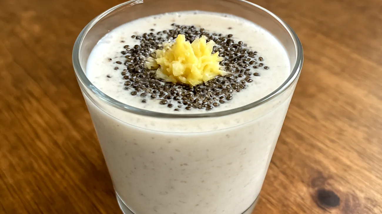 Smoothie di kefir con semi di chia e zenzero fresco"