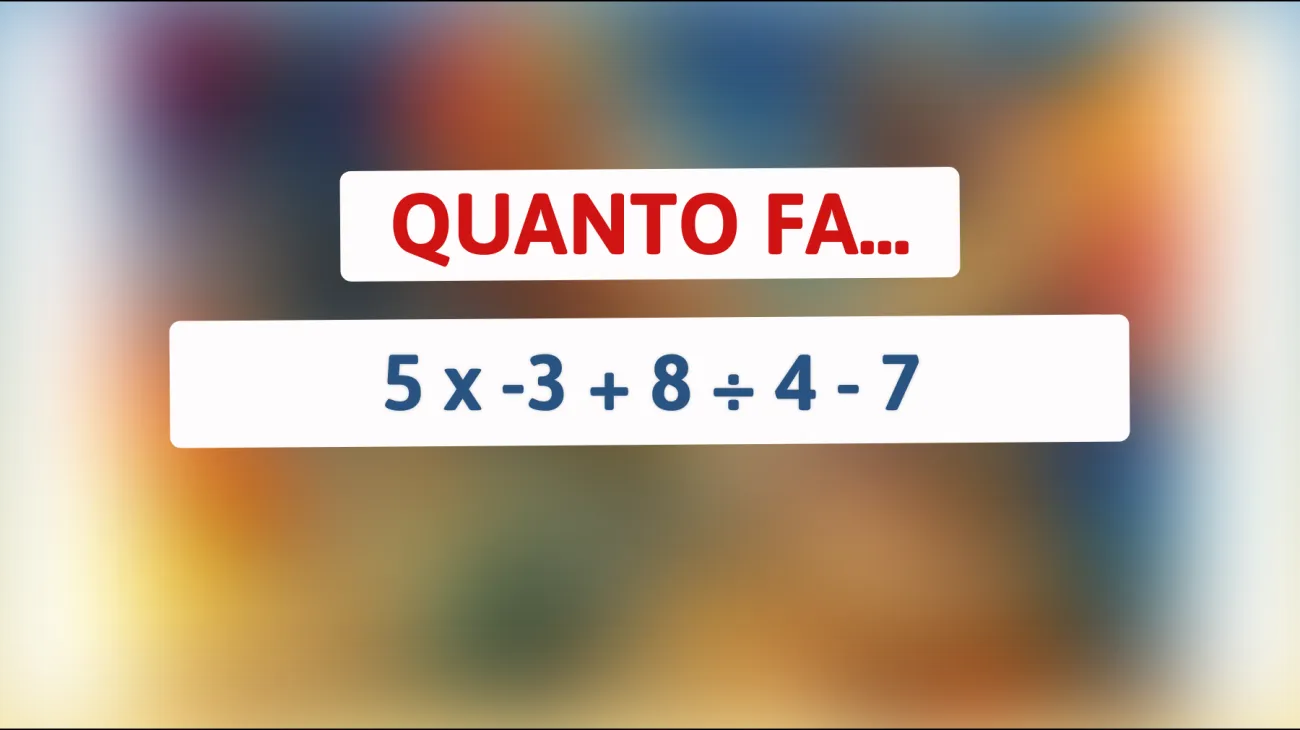 \"Se riesci a risolvere questo semplice calcolo, sei più intelligente del 90% delle persone!\""