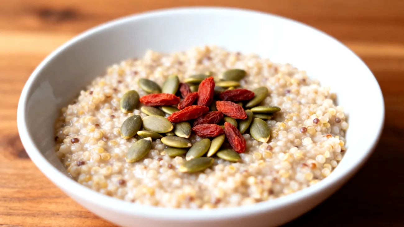 Porridge di quinoa con semi di zucca e bacche di goji"