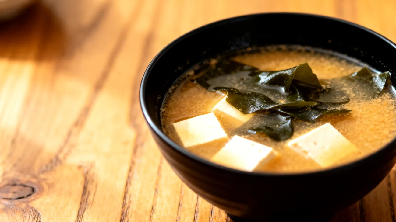 Zuppa di miso con wakame e tofu"