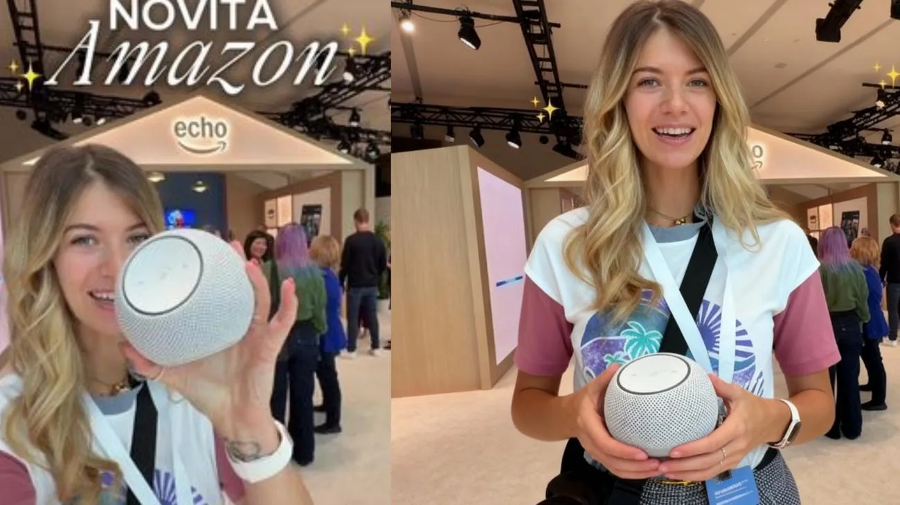 Ecco le novità appena presentate da Amazon✨ Durante l'evento qui a New York le novità non sono state poche quindi ve le racconto in questo video mentre qui vi lascio prezzi e disponibilità: 1)Dispositivi Echo ✨ Echo Dot Max 109,99€ Echo Studio 239,99€ Disponibili a partire dal 29 ottobre Echo Show 8 199,99€ Echo Show 11 239,99€ Disponibili dal 12 novembre 2) Dispositivi Blink ✨ Disponibili in pre-ordine a partire da oggi, con spedizioni previste da metà ottobre. Videocamera Mini 2K+ : prezzo di lancio €44.99 Blink Arc : €99,99(bundle con 2 Blink Mini 2K+ e supporto) 3)Fire TV ✨ Fire TV Stick 4K Select : €54.99 Disponibile per il pre-ordine da oggi e sarà spedito a partire da metà ottobre. La serie Omni QLED è disponibile nei modelli da 50\", 55\" e 65\" con prezzi a partire da €699.99 Fire TV – Serie 4 è disponibile nei modelli da 43\", 50\" e 55\" con prezzi a partire da €499.99 Fire TV – Serie 2 è disponibile nei modelli da 32\" e 40\" con prezzi a partire da €279.99 4)Ring ✨ Wired Doorbell Pro €249,99 Wired Doorbell Plus €179,99 Outdoor Cam Pro €199,99 Floodlight Cam Pro €279,99 Indoor Cam Plus €59,99 Disponibili da oggi in pre-ordine e inizieranno a essere spediti a partire da metà ottobre. 5)Kindle ✨ Al momento non disponibili in Italia Fatemi sapere che ne pensate! #amazonnews #technews #alexa #ring #blink Invitedby @Amazon"
